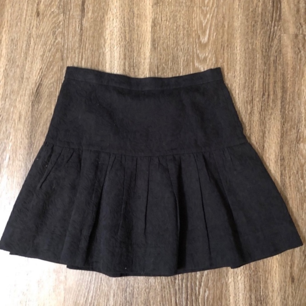 Black J. Crew Floral Peplum Skirt Size 0 - Picture 2 of 4